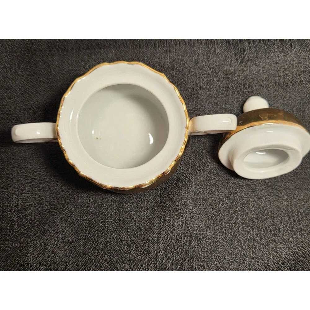Vintage Mayer Wiesau Bavaria Gold Porcelain Demi Tasse Coffee Set 5pc Mokka